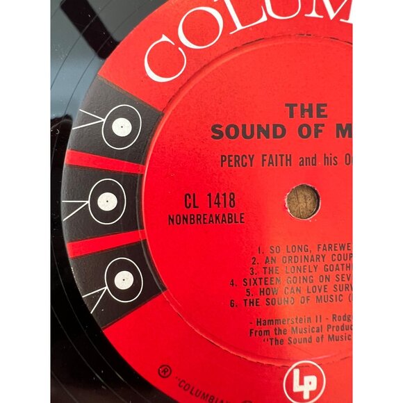 The Sound Of Music Percy Faith & His Orchestra Vinyl Record CL 1418 Album - Picture 3 of 5